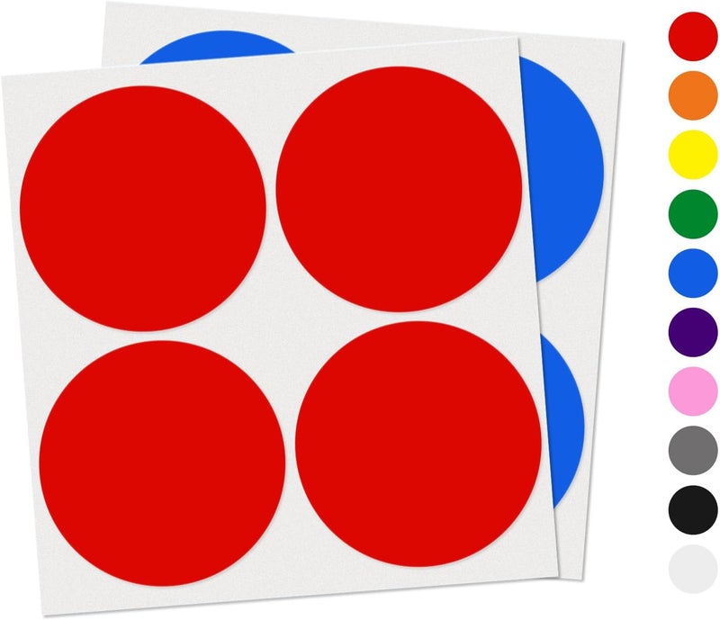 YIKIADA 40 PCS Dot Stickers 4" Round Labels Large Circle Color Coding Moving Decals Price Tags for Office Classroom Home Yard Sale Line up 10 Colors - Image 1